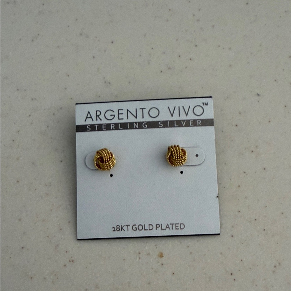 Argento Vivo Gold Plated Knot Earrings